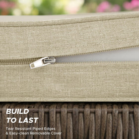 Cushions stay plump and firm, resisting sag over time.