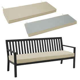 Fitfree outdoor bench cushion on beige porch for all-weather comfort.