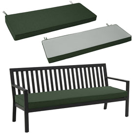 Fitfree olive-green outdoor bench cushion with water resistance for outdoor seating