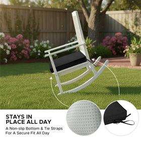 Fitfree cushion features non-slip bottom and securing ties for stability