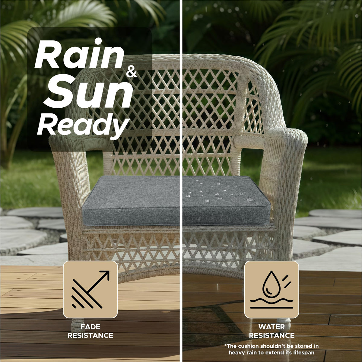 Fitfree cushions with high-density foam provide firm support during use