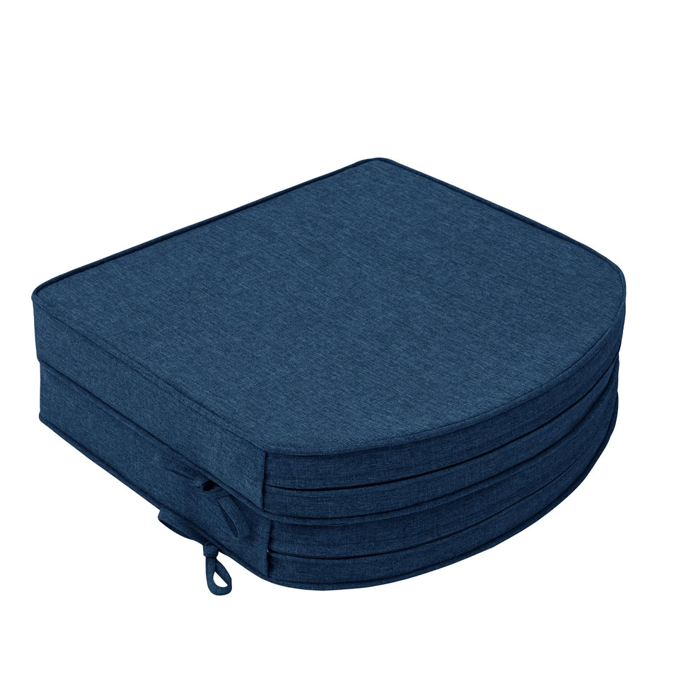 Fitfree navy blue outdoor chair cushions with non-slip bottom for secure seating.