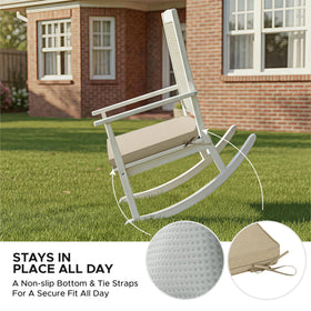 Non-slip bottom keeps cushions in place on outdoor furniture