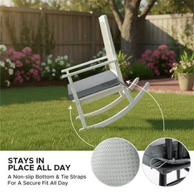Non-slip bottom on Fitfree cushions helps keep them in place outdoors