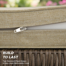 Fitfree universal fit cushions suit wicker, wood, or metal.