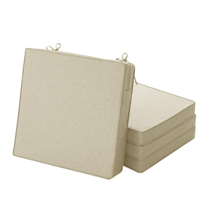 Fitfree outdoor chair cushions water-resistant beige four-pack for patio use