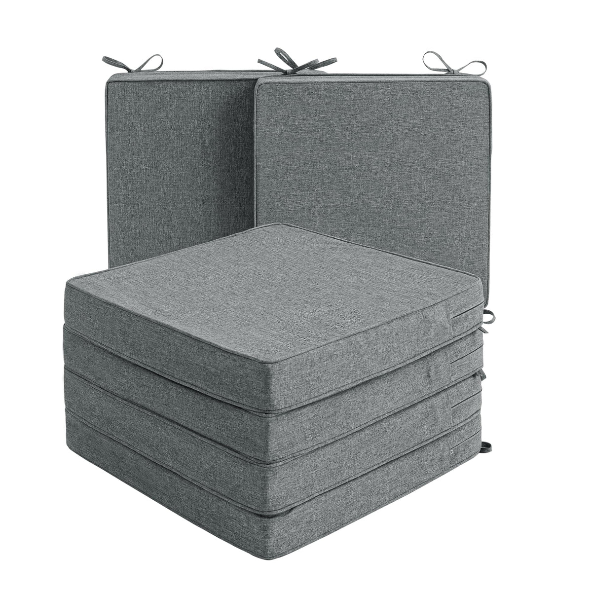 Fitfree outdoor chair cushions in water-resistant fabric ready for all-weather use
