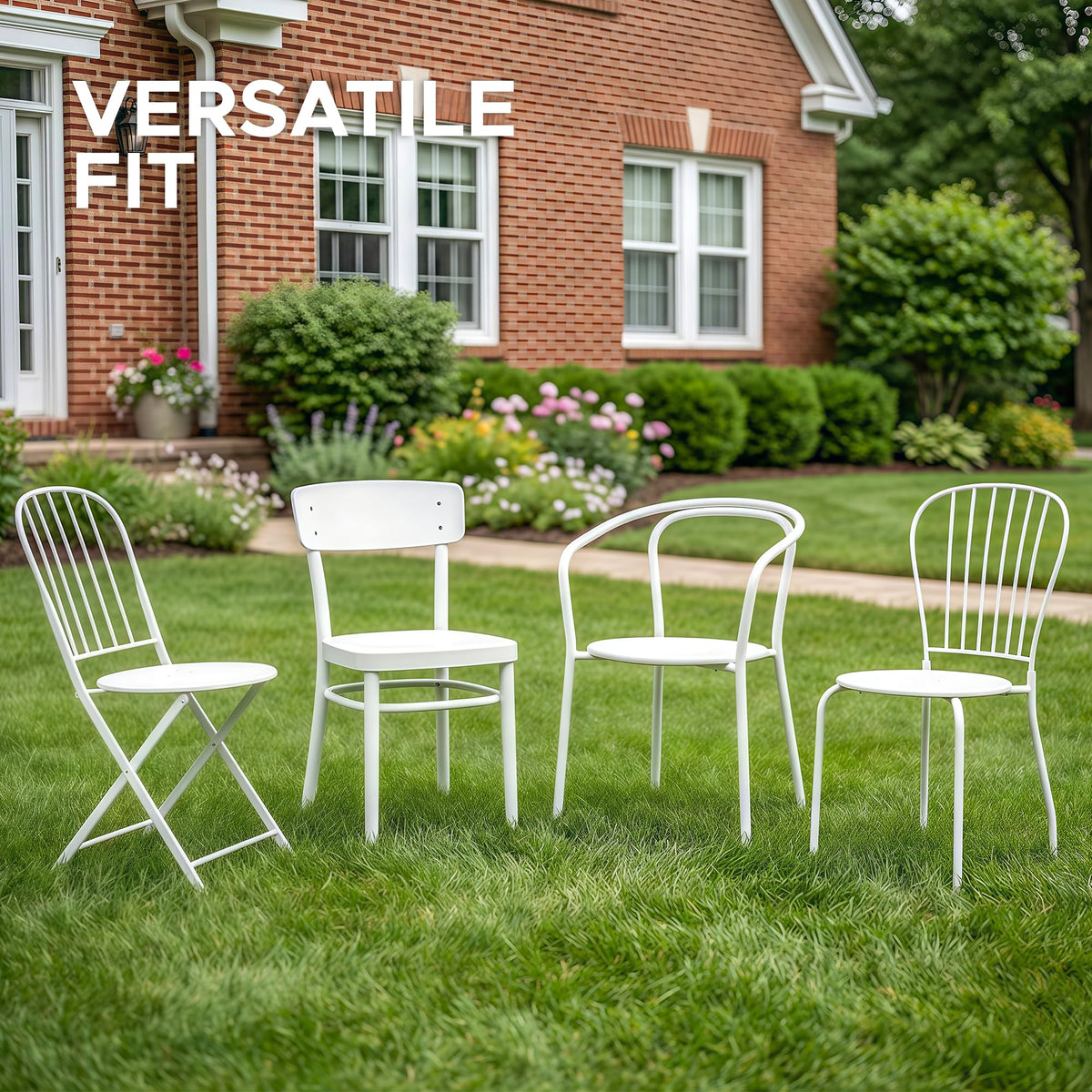 Universal fit for wicker, wood, iron, or aluminum outdoor chairs.
