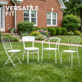 Universal fit for wicker, wood, iron, or aluminum outdoor chairs.