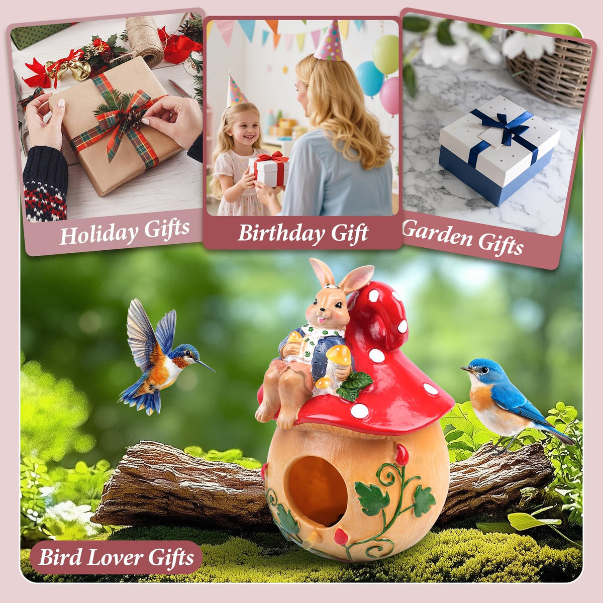 Fitraho Bird House makes a thoughtful gift for bird lovers and gardeners.