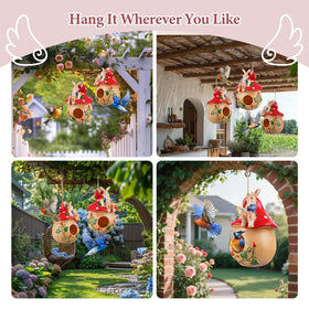 Fitraho Bird House patio garden decor creates a welcoming focal point in outdoor spaces.