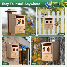 Fitraho decorative garden birdhouse adds charm while hosting nesting birds
