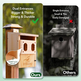 Fitraho birdhouse ideal for bluebirds and wrens with compact size