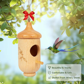 Fitraho hummingbird house red ribbon adds color and attraction