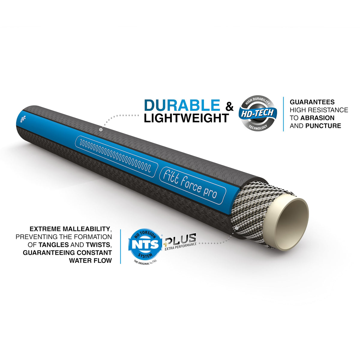 FITT Force Pro Water Hose offers heavy-duty construction for demanding jobs.