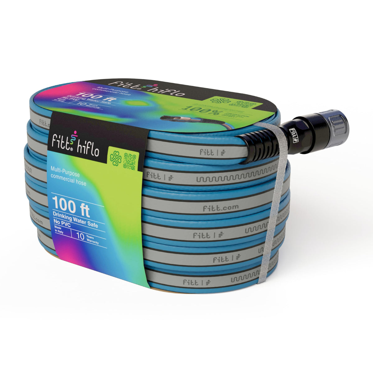 FITT HiFlo water hose compact storage shows slim profile and tidy garden spaces.