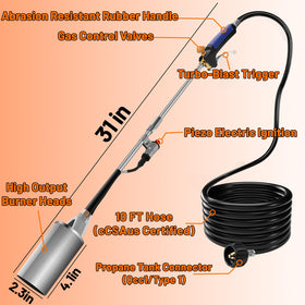 Fiulensyi weed burner with igniter design for quick, safe flame ignition.