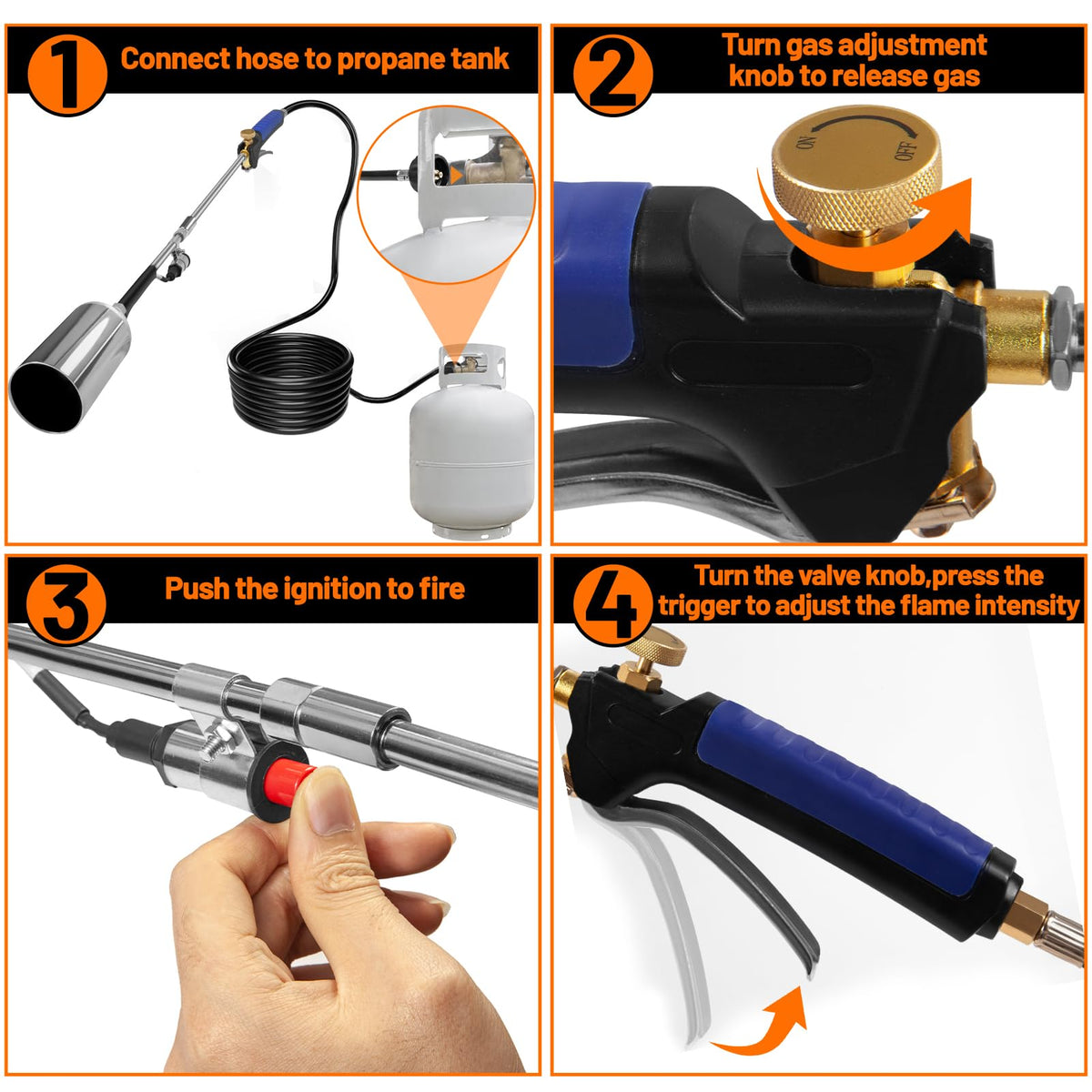 Fiulensyi torch with wide nozzle for even heat distribution across surfaces.
