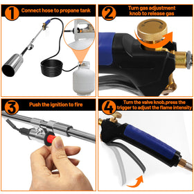 Fiulensyi torch with wide nozzle for even heat distribution across surfaces.