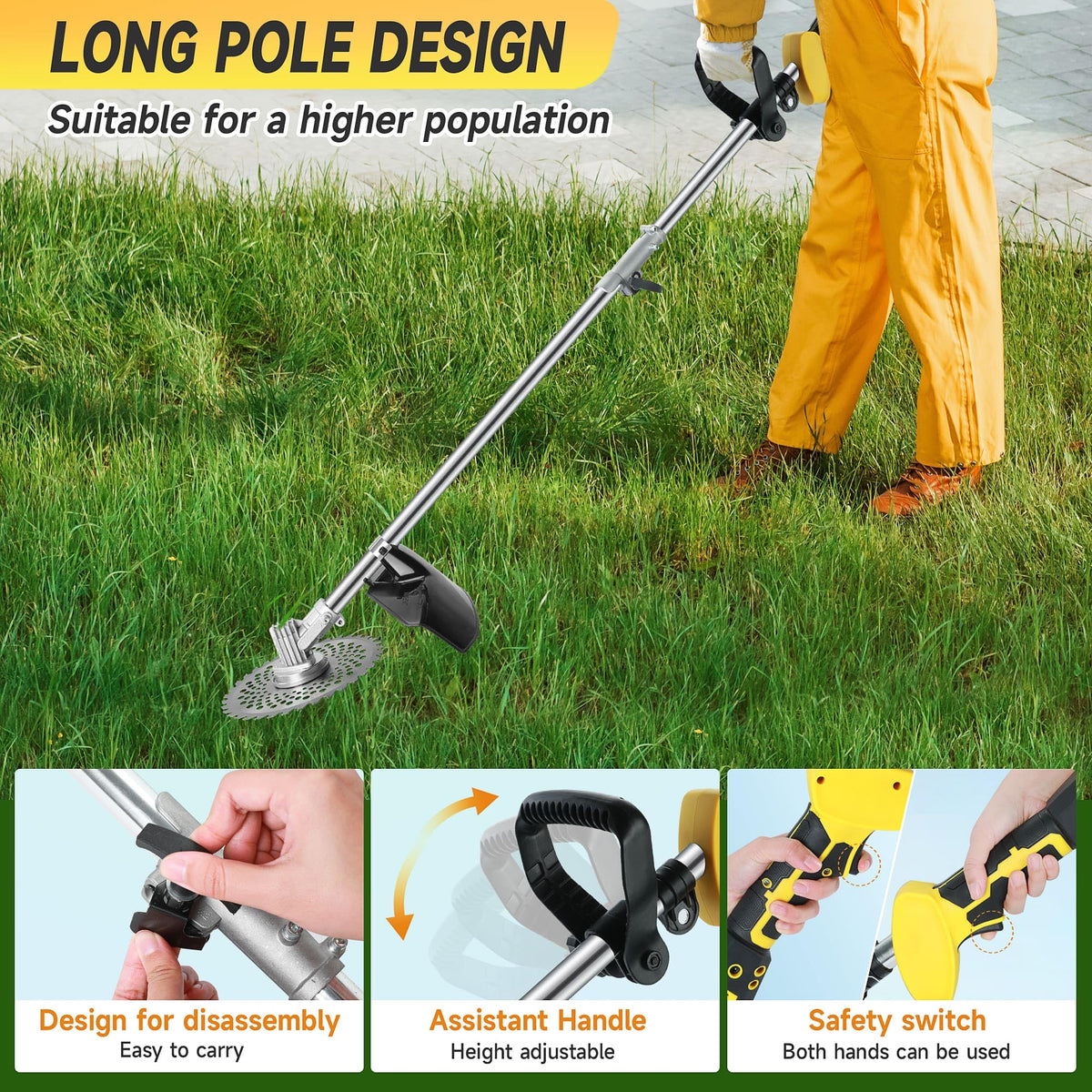 Fiutazge cordless weed trimmer detachable design for compact storage