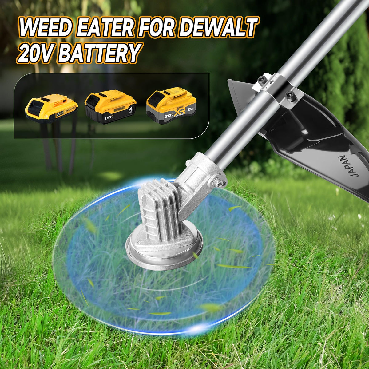 Fiutazge weed trimmer with DeWalt 20V MAX battery compatibility feature