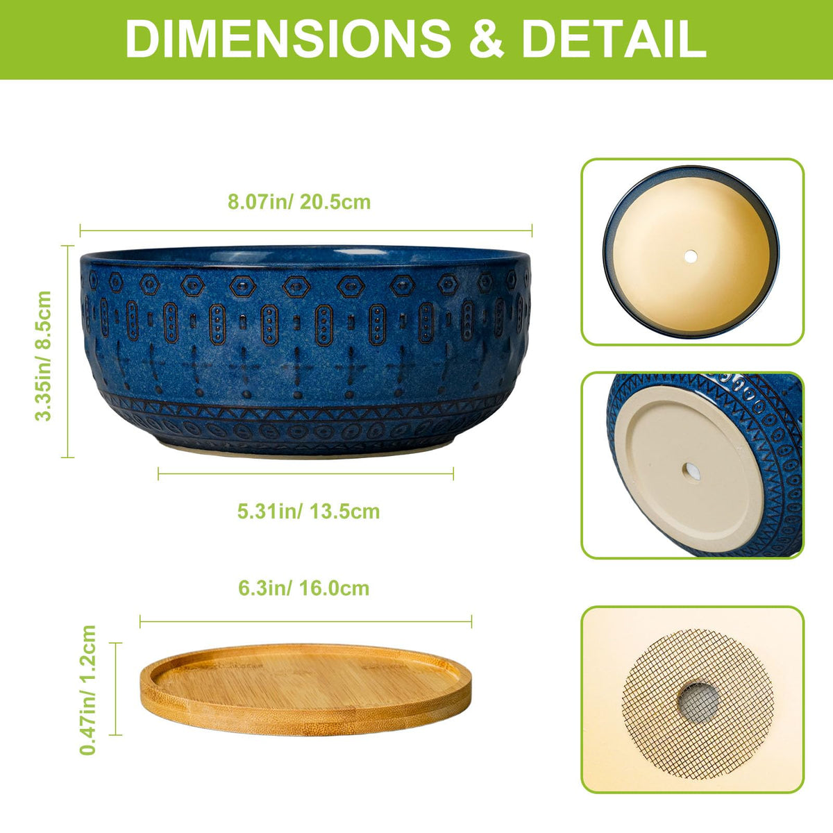 Fivepot bonsai pot with textured bohemian design for modern interiors.