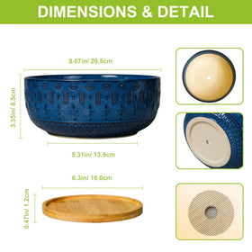 Fivepot bonsai pot with textured bohemian design for modern interiors.