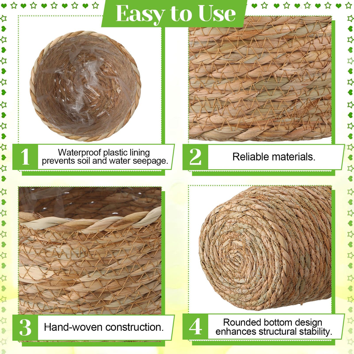Fiwochic plastic liner inside planters keeps soil contained for real or artificial plants.