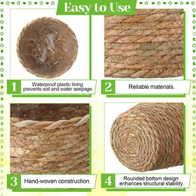 Fiwochic plastic liner inside planters keeps soil contained for real or artificial plants.