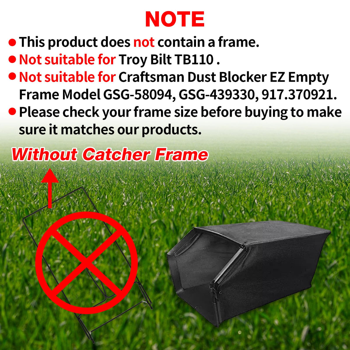 FIX ZHANG bag side-fit image shows compatible fit with Troy-Bilt models.