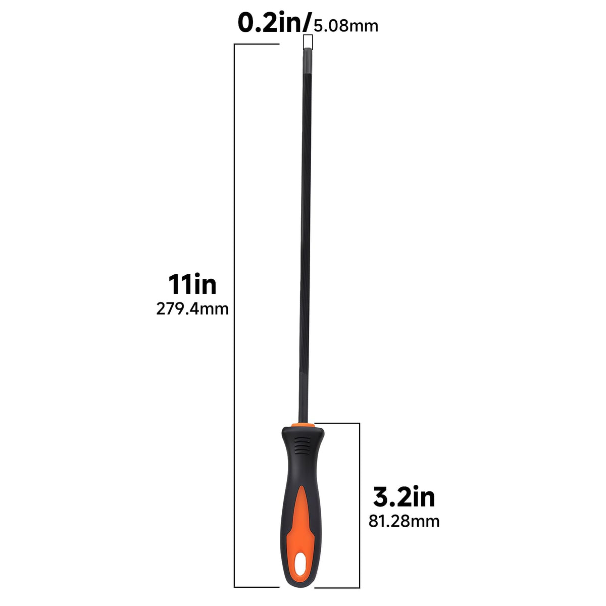 13-64 inch file designed for 3/8 pitch chains ensuring precise edge restoration.