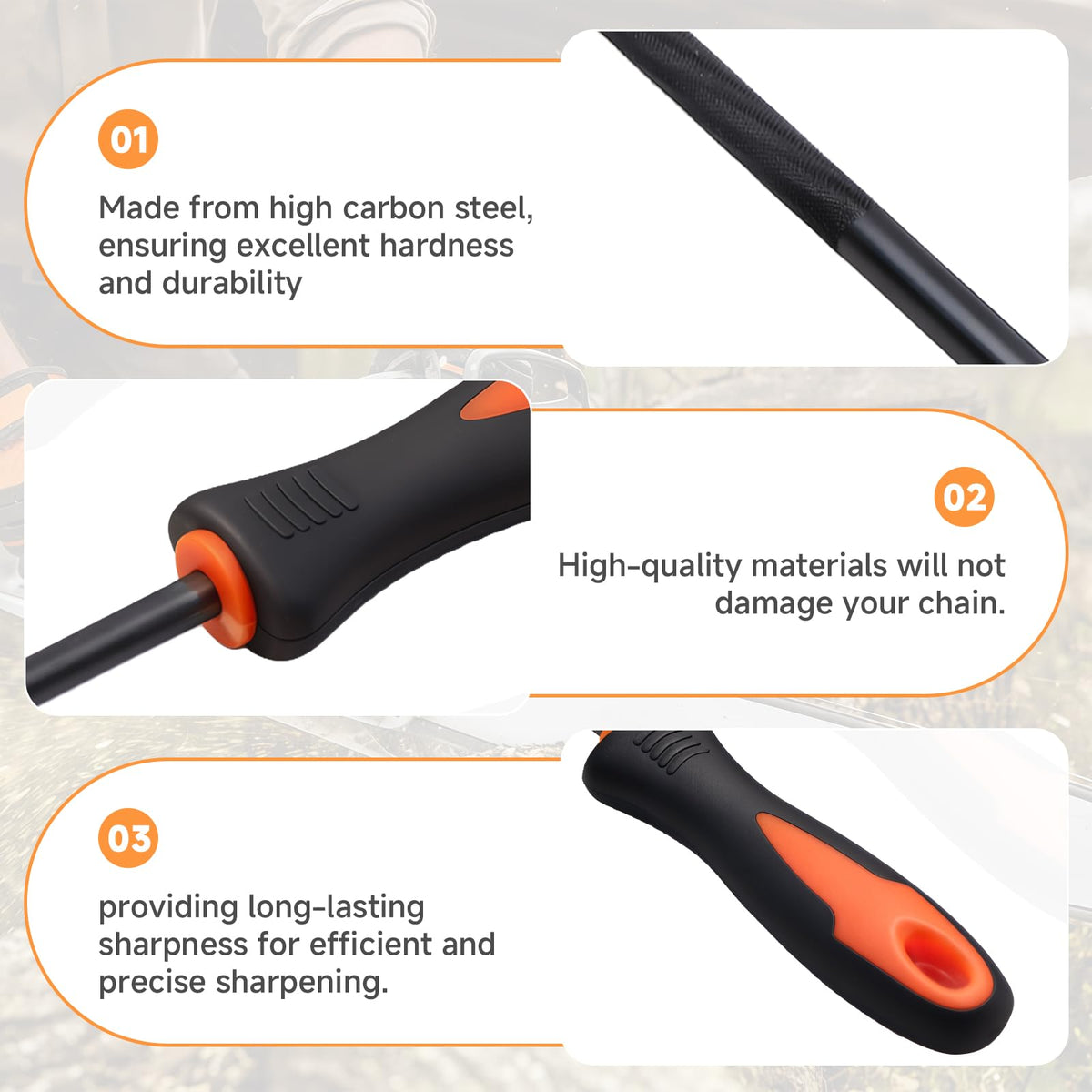 Husqvarna 3/8 inch chains compatibility for versatile maintenance.