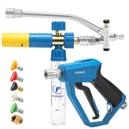 FIXFANS pressure washer gun with mini foam cannon for thick foam