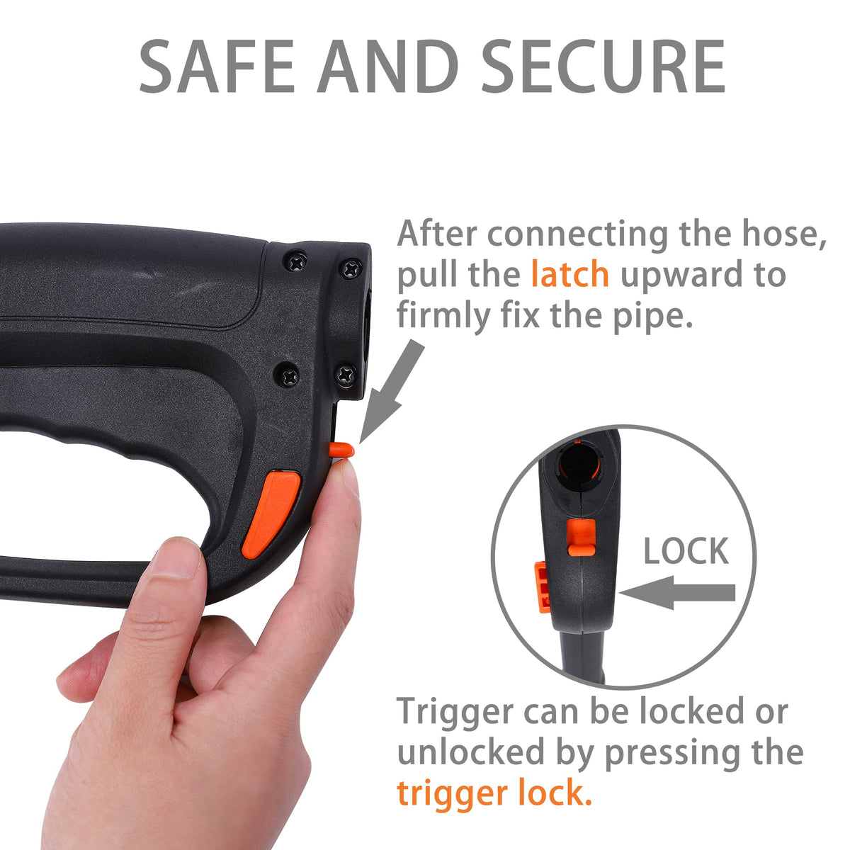 FIXFANS trigger lock enhances safety by preventing accidental activation.