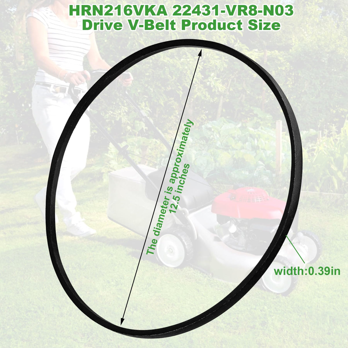FixIdea drive belt for Honda HRN216VLA, side view, helps maintain consistent performance.
