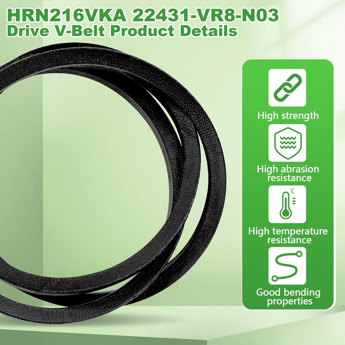 FixIdea drive belt for Honda HRN216VYA, detailed teeth view, reduces slippage risk.