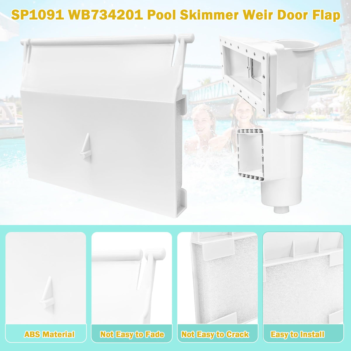 Close-up of FixIdea durable plastic for outdoor pool use.