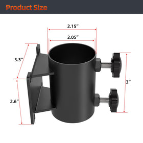Fixirons stainless steel umbrella holder closeup highlights powder-coated rust resistance.