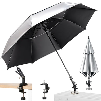 FixOasis HVAC umbrella with 68-inch canopy shields workers from sun.