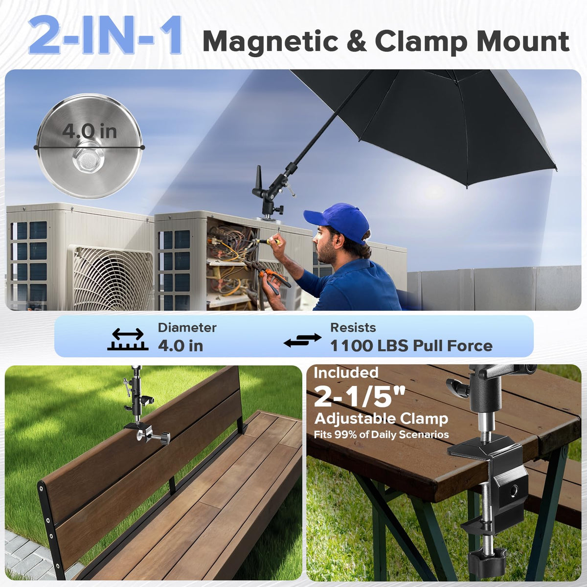 FixOasis titanium-silver canopy reduces glare and keeps you cooler.