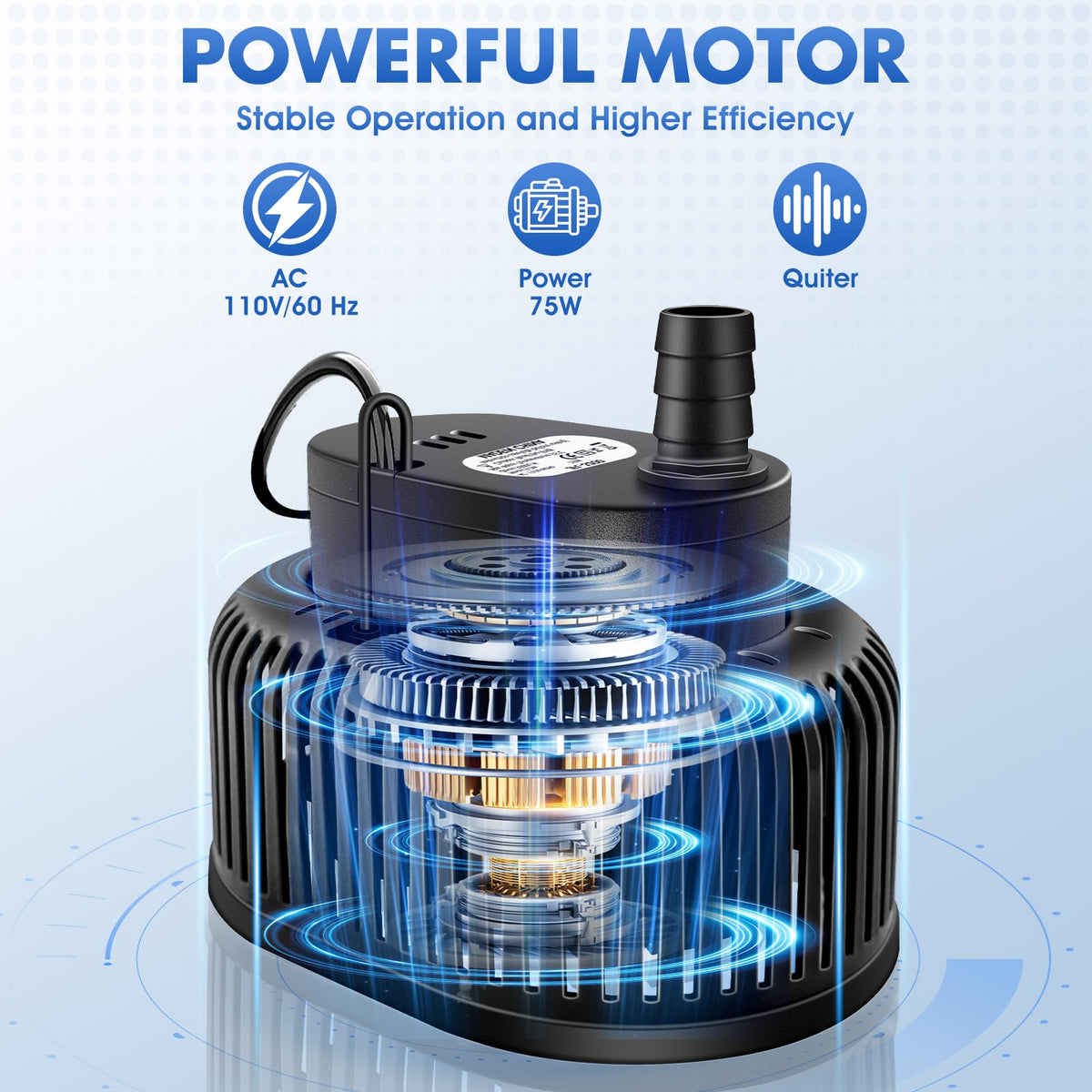 FizZeal auto shutoff protects the pump when low water.