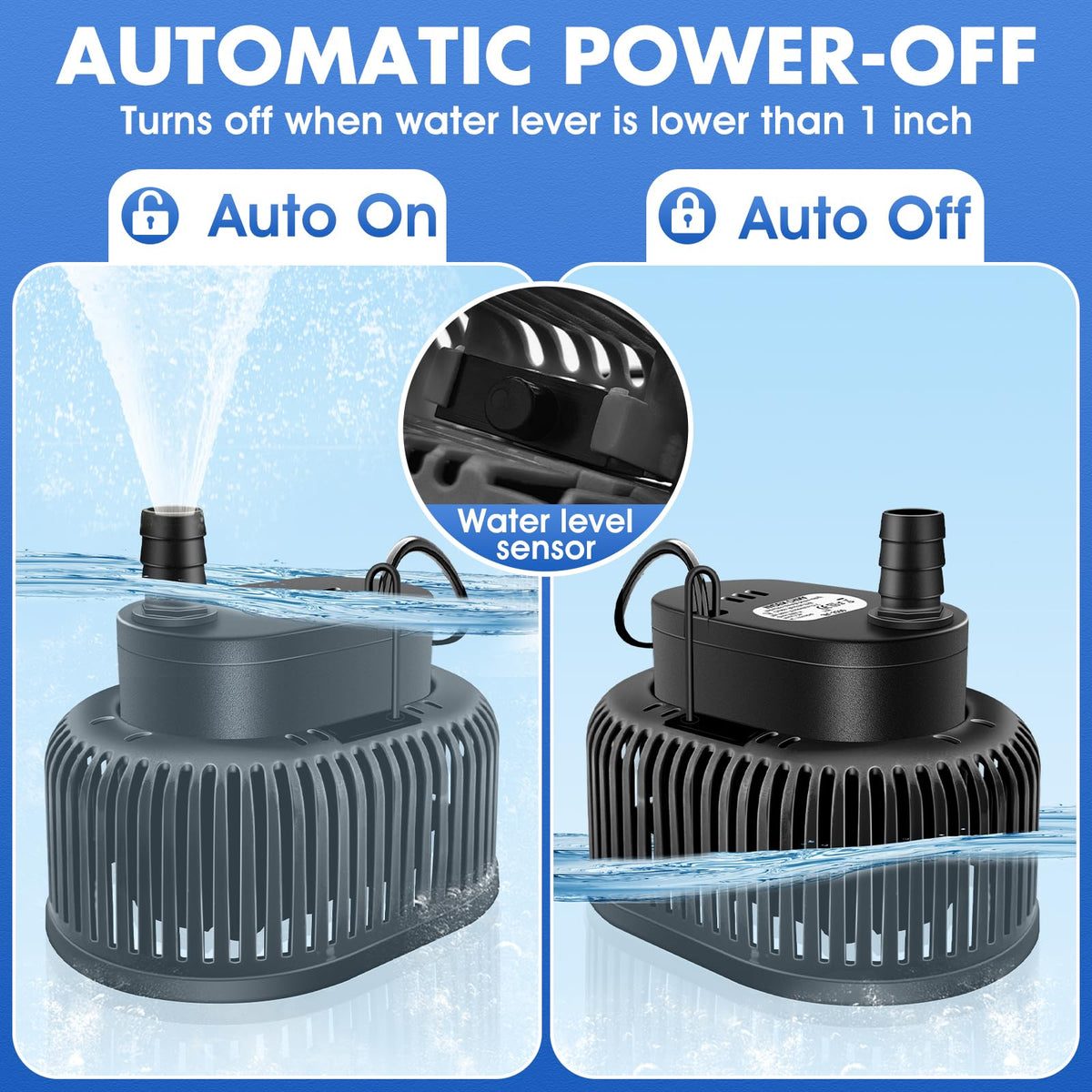 FizZeal pump intake screen blocks debris for smooth draining.