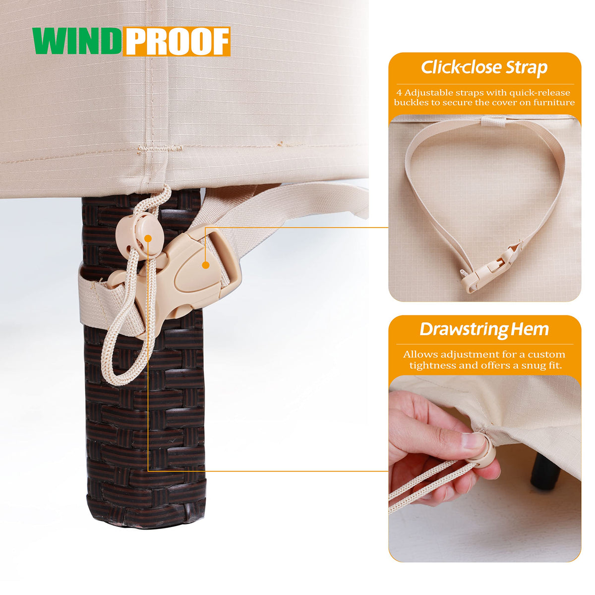 F&J Outdoors adjustable leg straps illustrate secure fit for windy days