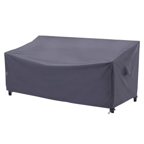 F&J Outdoors heavy-duty loveseat cover closeup stitching protects against wear and tearing.