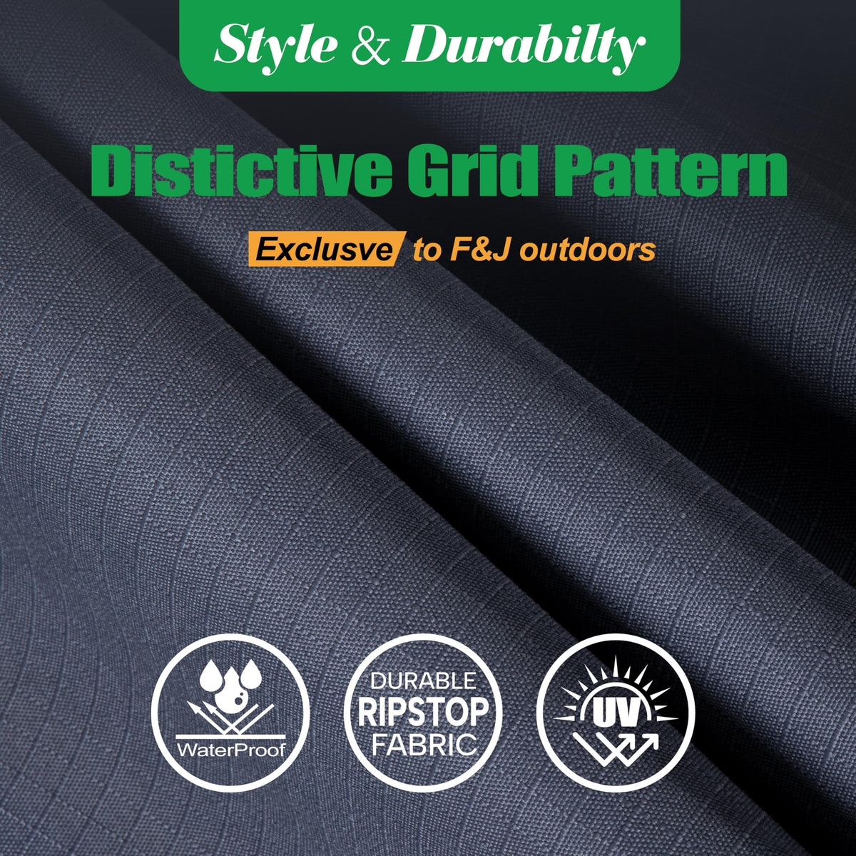 F&J Outdoors Adirondack chair cover close-up of durable rip-stop fabric.