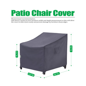 F&J Outdoors Adirondack chair cover side view highlighting secure fit and wind resistance.