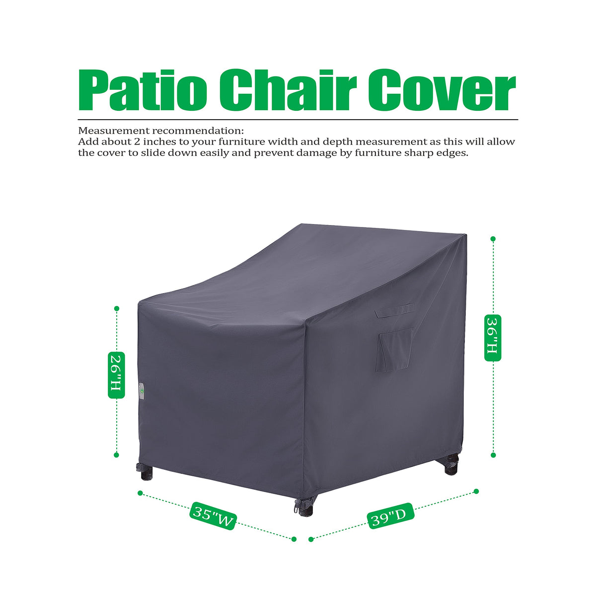 F&J Outdoors on-chair-cover demonstrates snug, secure protection.