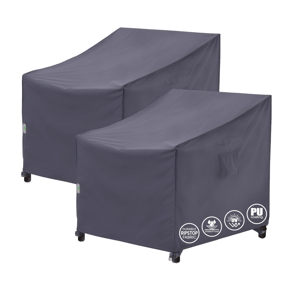 F&J Outdoors patio chair cover waterproof and UV-resistant protects chairs from rain and sun.