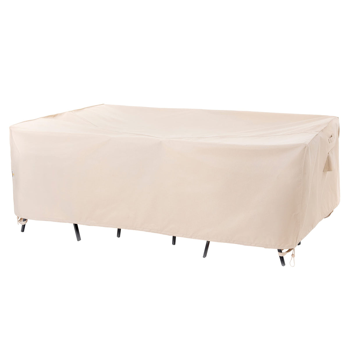 F&J Outdoors patio cover 108W-82D fits large dining sets, protecting furniture.