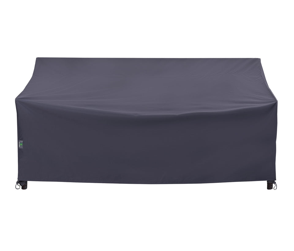 F&J Outdoors patio loveseat cover with rip-stop fabric protecting cushions from wear